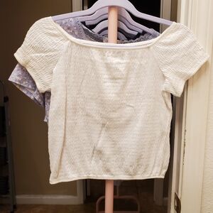 Rue21 White Smocked Crop Top